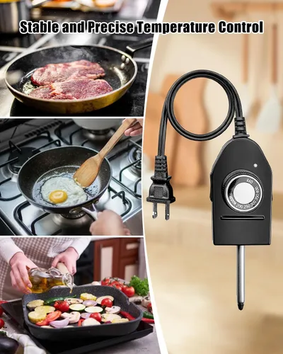 Vista 2 de Sonda de control de calor 06900 apta para utensilios de cocina eléctricos Presto Reemplazo del cable del termostato, compatible con sartenes