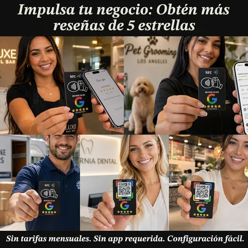 Vista 4 de Google Review Tap Card, NFC y código QR para empresas - Boost Opiniones de clientes 1 Card, No App, No Monthly Fees, Easy Setup in Minutes, Durable