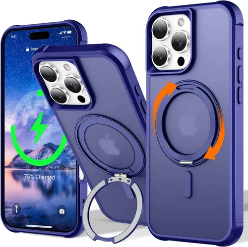 Vista 112 de UMIONE - Funda con diseño de anillo magnético giratorio de 360° para iPhone 11, soporte de bucle invisible integrado, compatible con Magsafe, funda