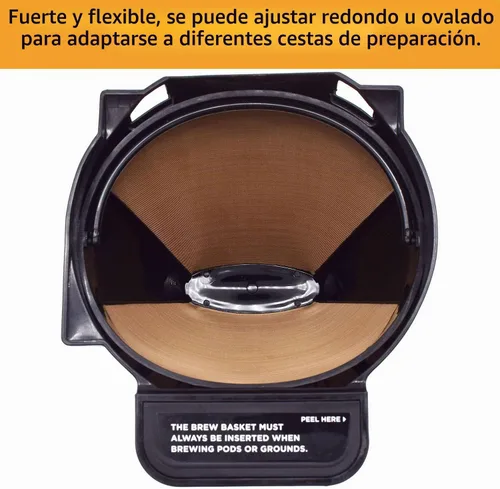 Vista 8 de Filtros de café reutilizables de cono #4 de cesta de repuesto para máquinas de café Cuisinart (2 filtros reutilizables)