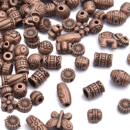 Vista 2 de BronaGrand 3.53 oz (alrededor de 150-200 piezas) cuentas espaciadoras de cobre antiguo, espaciadores de cuentas, accesorios para pulseras, collares