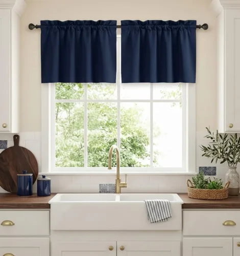 Vista 36 de NICETOWN Cortinas Opacas Cortas - Tratamiento de Ventana con Aislamiento Térmico, Niveles de Cortina Pequeños para Sala de Estar/Cocina, 2 Paneles