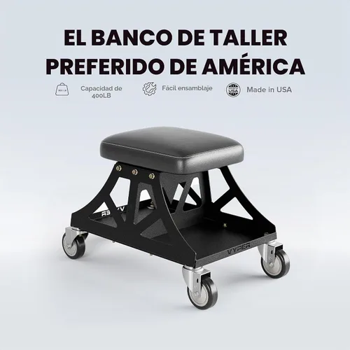 Vista 3 de Vyper Low Pro - Taburete de garaje con asiento extraíble para mecánicos, automoción, bricolaje, silla de taller con ruedas de capacidad de 400