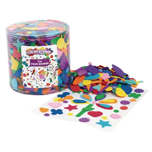 Vista 7 de Colorations Cubo de espuma divertida con formas de material multicolor para artes y manualidades para niños (1/2 libra)