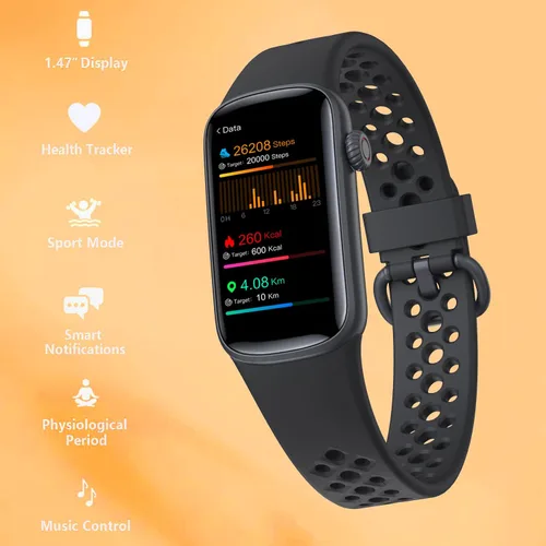 Vista 2 de Reloj de contador de pasos para hombres y mujeres, relojes inteligentes Laides, notificación de mensajes, IP68, impermeable, rastreador
