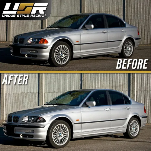 Vista 5 de DEPO 99-01 E46 4D - Juego de lámparas de señal de giro de esquina de color humo europeo (izquierda + derecha) compatible con BMW E46 1999-2001 Serie