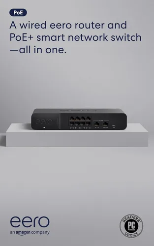 Vista 7 de Amazon eero PoE Gateway y eero PoE 6: Punto de acceso Wi-Fi 6 de doble banda montable en techo o pared