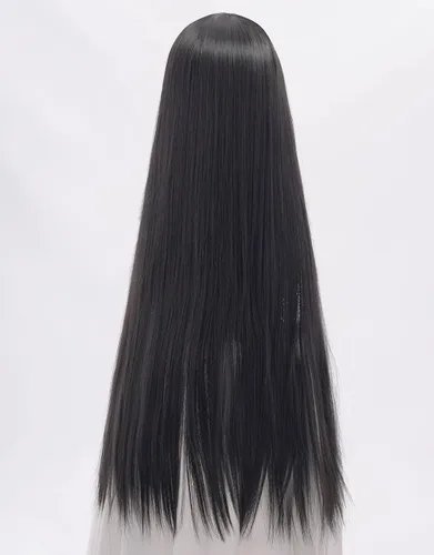 Vista 3 de Cosplayfm Jabami Yumeko negro largo recto Cosplay peluca negro