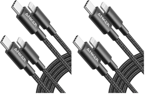 Vista 16 de Anker Nuevo Cable de Nylon USB C a Lightning, Certificado MFi de Apple para iPhone Serie 14, y Más (1 pie, Negro)