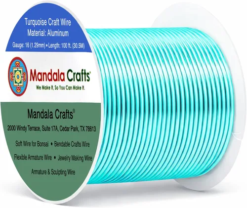 Vista 292 de Mandala Crafts - Alambre de aluminio anodizado de calibre 22 para hacer joyas - 137.2 m de alambre flexible surtido y coloreado - Doble para bonsái