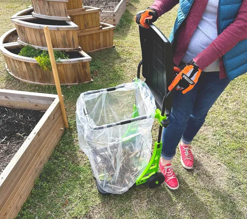 Vista 7 de Bosmere Carrito de jardín multiusos, cubo de basura plegable ajustable para patio, cubo de basura portátil