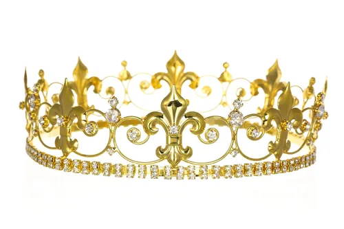 Vista 2 de Ornate corona de rey con flor de liz de 2 pulgadas
