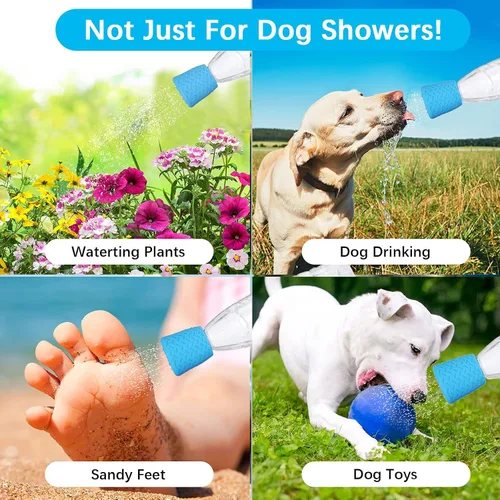 Vista 5 de Honeydak Cabezal de ducha portátil para perro, accesorio para botella de exterior, accesorio de rociador de agua, funciona con botellas de plástico