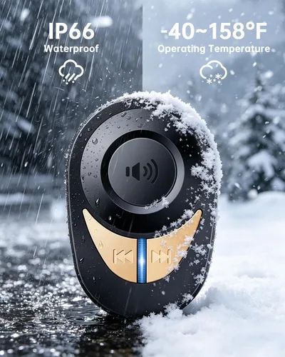 Vista 5 de Timbre inalámbrico, 1300 pies de largo alcance, 48 campanadas y 5 niveles de volumen, botón impermeable IP66, receptor enchufable con bocina