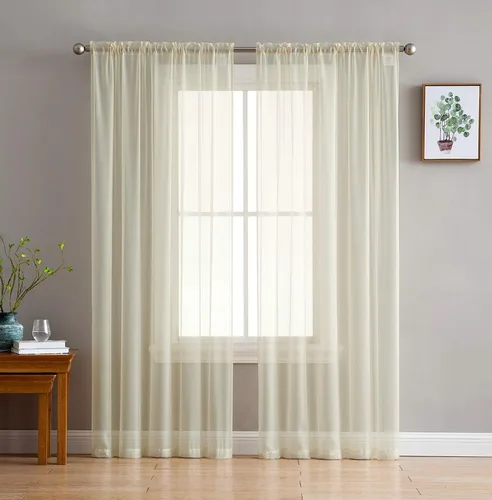 Vista 15 de Empire Home Addison - Cortinas de gasa transparente para ventana, juego de 2 (verde salvia, 108 pulgadas extra largas)