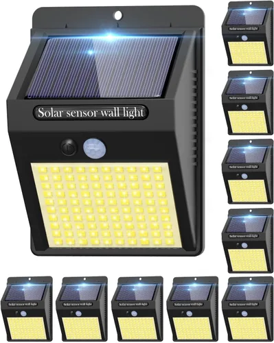 Vista 11 de 2 paquetes de luces solares para exteriores con sensor de movimiento - 3 modos/100 LED, luces solares de seguridad inalámbricas, resistentes al agua
