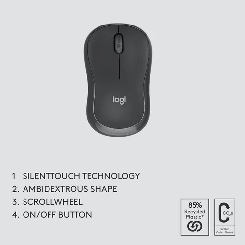 Vista 7 de Logitech MK370 Combo para negocios, teclado inalámbrico de tamaño completo y mouse inalámbrico, receptor USB seguro Logi Bolt, Bluetooth