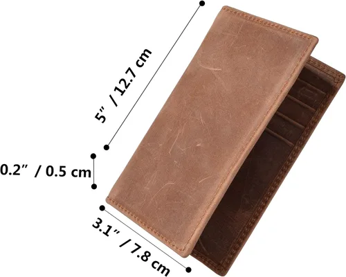 Vista 7 de Billetera delgada de cuero auténtico con bolsillo frontal espacio para identificación y tarjetero con tecnología RFID