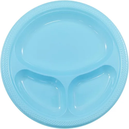Vista 10 de Platos para fiesta de plástico redondos y cuadrados colorido de 7, 8, y 9 pulgadas, 10/20 platos por paquete, Negro