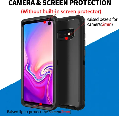 Vista 4 de Funda para Samsung Galaxy S10E, Bisbkrar Phone Case [grado militar] 3 en 1 resistente a prueba de golpes, resistente cubierta de parachoques