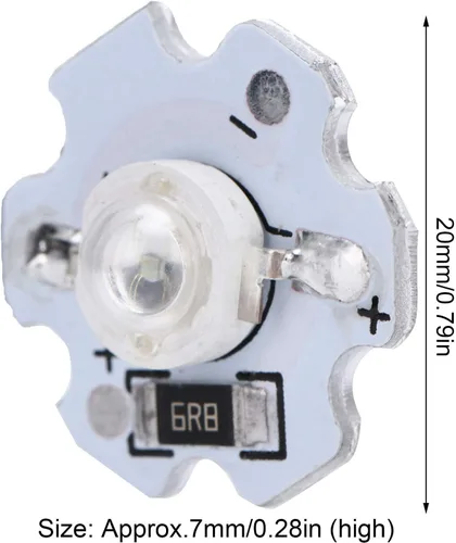 Vista 6 de Chip LED, 25 cuentas de luz LED de alta potencia de 5 V 1 W para accesorios de iluminación de bricolaje, bombilla de chip LED de aluminio
