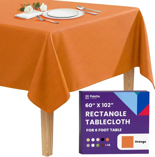 Vista 99 de Gee Di Moda - Mantel rectangular de 60 x 84 pulgadas – Mantel rectangular de poliéster lavable para mesa de 5 pies