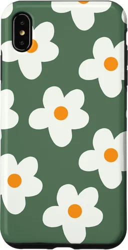 Vista 11 de Retro 60s flower vintage floral pattern sage green Groovy Case for iPhone 16