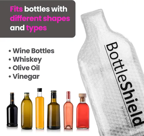 Vista 7 de Bottle Shield - Bolsa de viaje reutilizable con protector de vino (paquete de 3) – Funda de envío de botellas irrompible, a prueba de fugas