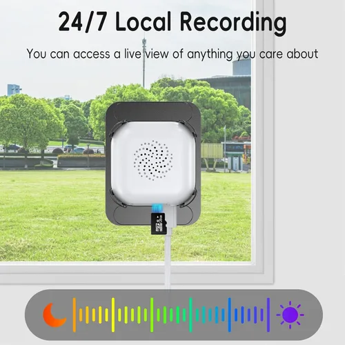 Vista 8 de ANYQOO Cámara de ventana de 3 MP 2K, seguridad para interiores y exteriores, cámara WiFi de 2.4 GHz y 5 GHz para seguridad del hogar, visión