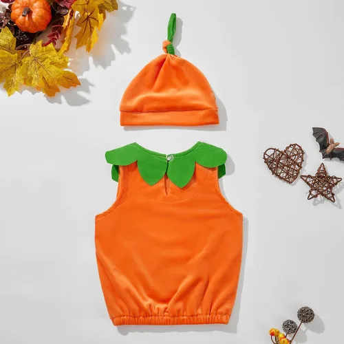 Vista 3 de Disfraz de calabaza para bebés recién nacidos disfraz de Halloween para niños disfraz de calabaza infantil traje de mameluco con capucha