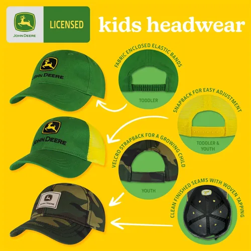 Vista 5 de John Deere Paquete de 3 gorras de béisbol surtidas para niños de 2 a 4 años