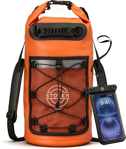 Vista 32 de STOVER 5/10/25/30/40/55L Waterproof Dry Bag- Roll-Top Backpack w/Phone Case- Kayaking, Hiking, Camping, Boating- Men/Women