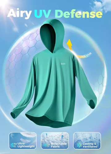 Vista 5 de Willit - Sudadera con capucha y protección solar FPU 50+ para mujer, camiseta de manga larga con FPS, ligera, para exteriores, senderismo, pesca