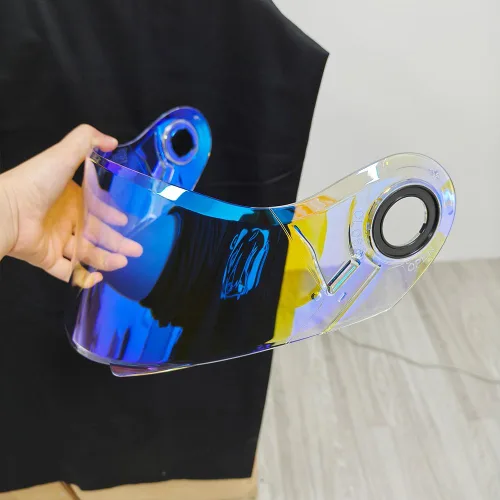 Vista 2 de FF370 - Protector solar para LS2 FF394, FF325, fácil visera, resistente al viento, para casco de moto (azul transparente, para noche de día)