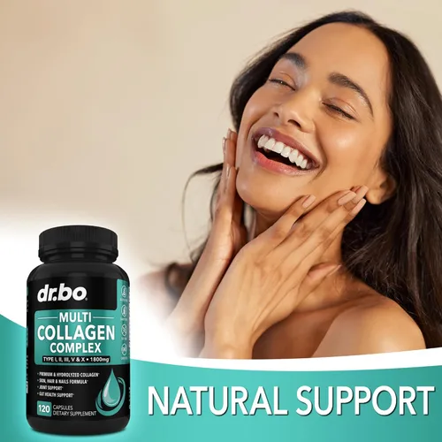 Vista 6 de Péptidos de colágeno múltiple y multivitamínico para mujer, cápsulas complejas de colágeno múltiple tipo I, II, III, V y X, píldoras de péptidos