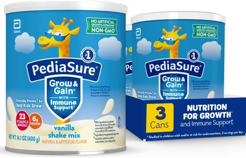 Vista 8 de PediaSure Grow & Gain con apoyo inmunológico, polvo para mezcla de batido, 23 vitaminas y minerales, 6g de proteína, sin OMG, sin gluten, sabor a