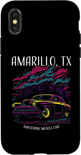 Vista 4 de iPhone 15 Amarillo TX Industrial Muscle USA Classic Hotrod Car Design Case