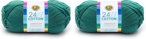 Vista 39 de Lion Brand Yarn - Hilo ligero 24/7 de algodón para tejer, hacer ganchillo y manualidades, Ámbar, paquete de 1 Light Worsted 100% Mercerized Cotton
