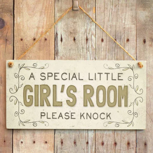 Vista 2 de meijiafei a Special Little Girl 's Room por favor Knock – cartel para puerta de habitación de Kid 10"x5