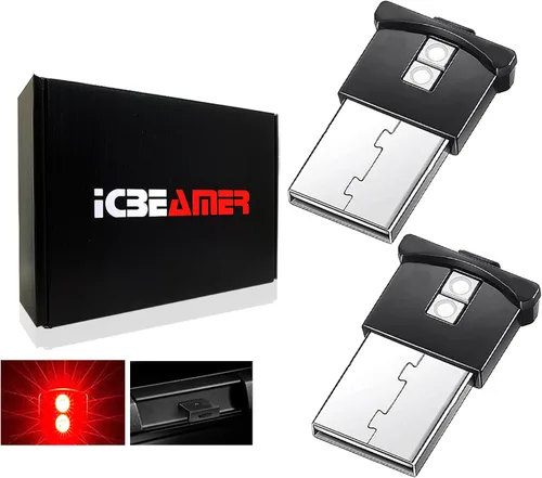 Vista 23 de ICBEAMER Smart USB 1-Paquete (Azul) Luz de Noche LED Automática Plug-in Miniatura para Coche, Van, Pickup, Camión, Interior, Maletero, Iluminación