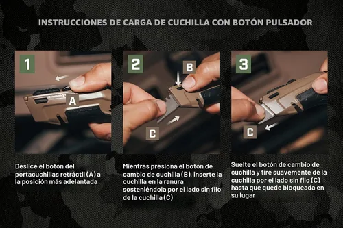 Vista 6 de Spec Ops Tools - Cuchillo utilitario con hoja retráctil, paquete de 2, incluye 5 cuchillas adicionales en almacenamiento de mango, 3% donado a