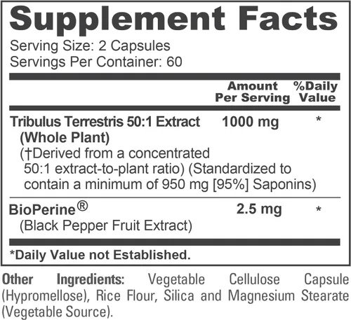 Vista 4 de NusaPure Tribulus Terrestris, 1000 mg, 120 cápsulas vegetales (sin OMG, vegano)