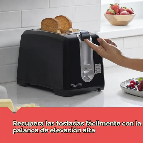 Vista 4 de BLACK+DECKER Tostadora de 2 rebanadas con ranuras extra anchas