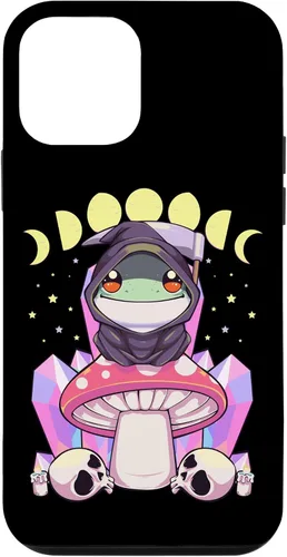 Vista 12 de Funda para iPhone 15 Pastel Goth Kawaii Mushroom Moon Phase Grim Reaper Frog Case