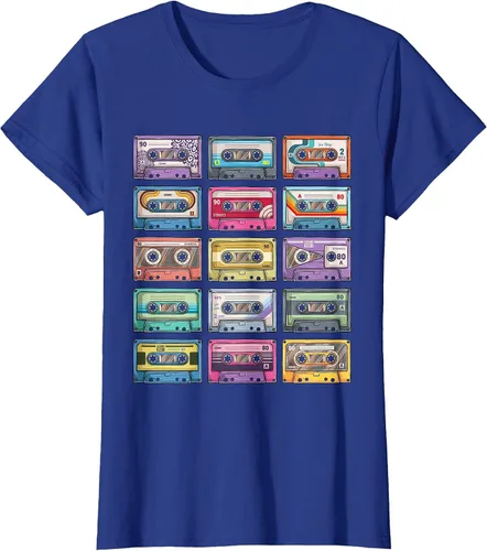 Vista 55 de Vintage Cassette Tapes Collection 80's 90's Music Mixtape T-Shirt Asphalt Grey
