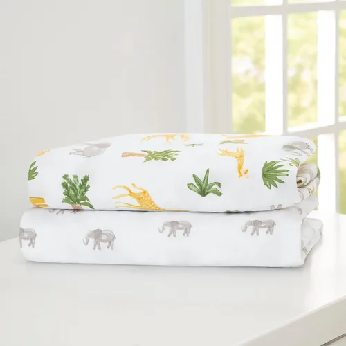 Vista 11 de Delta Children babyGap TrueSleep - Sábanas ajustables para cuna y niños pequeños (paquete de 2 unidades), diseño de amigos de safari (paquete de 2)