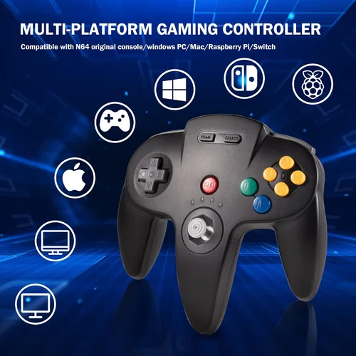 Vista 5 de KIWITATA N64 Wireless Controller for Switch Games, 2.4GHZ Wireless N64 Remote Game Pad Joystick Controller Compatible with N64, SwitchSwitch