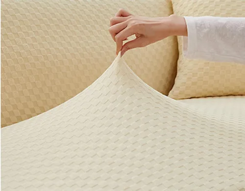 Vista 2 de IMYOGI Fundas de sofá de alta elasticidad con estilo en forma de L, fundas de sofá de color sólido, tela jacquard, lavable a máquina, protector