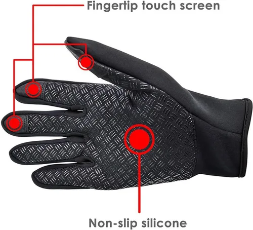 Vista 3 de CYG&CL Guantes cálidos de invierno para exteriores, resistentes al agua, resistentes al viento, antideslizantes, guantes deportivos para ciclismo