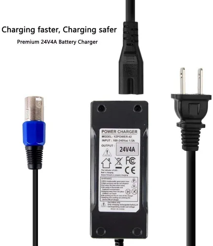 Vista 3 de Abakoo Cargador de batería de 24V 4A para Jazzy, Shoprider, Go-Go Pride IZIP I25 IZIP I300 IZIP I350 IZIP I500 Mpv5 Mpv4 Pronto m41, Ezip 400 500